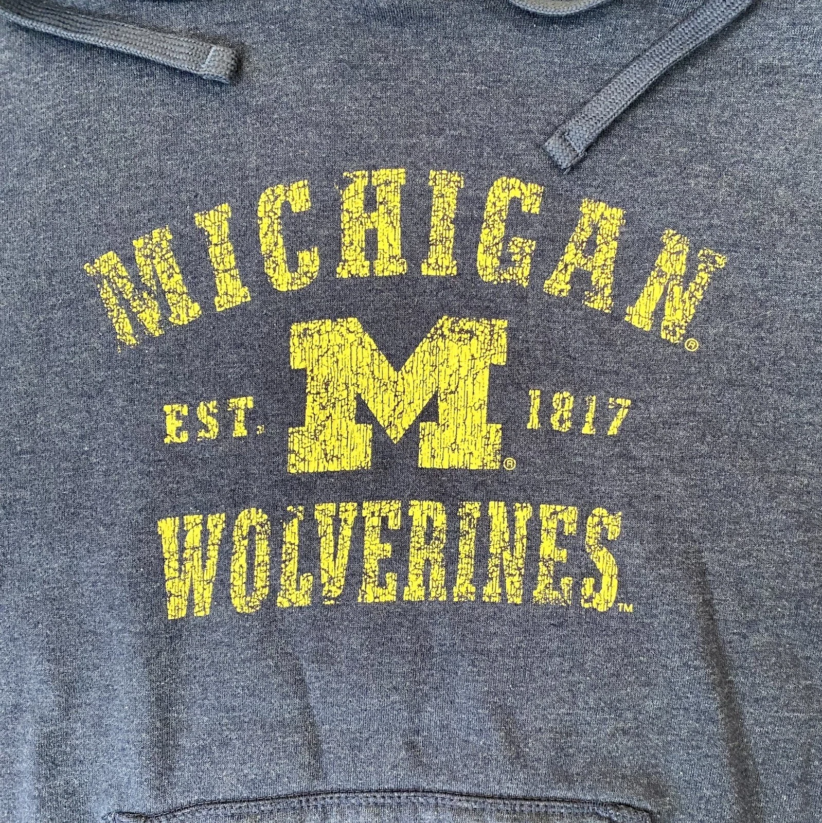 VETEMENTS Felpa con cappuccio Michigan Wolverines uomo L pullover blu mais KA abbigliamento sportivo