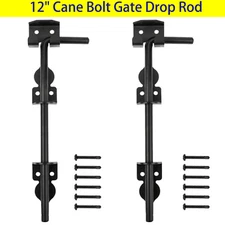 12" Cane Bolt Heavy-Duty Gate Drop Rod Gate Ground Latch Gates Doors Stopper US