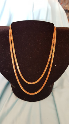 Glücks Moment-2 tolle lange Halsketten-goldfarben-schwarz-NEU-OVP-Modeschmuck
