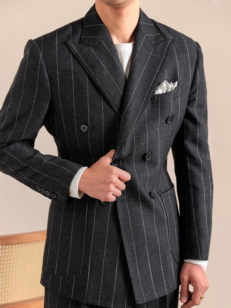 Italian Style Mens 2pcs Suit Blazer Pants Wedding Double Breasted