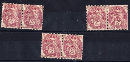 type blanc N°: 108- ensemble de 3 paires  timbres neufs ** 1er choix cote:9 € - Photo 1/1
