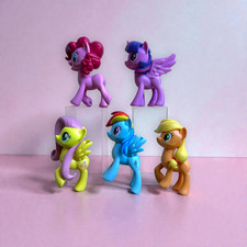 Lot of 5 My Little Pony MLP Friendship Is Magic Molded Hair Figures 4" Figures