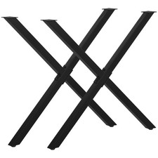 2 Stück Stahl Tischbeine Tischfüße 72 cm Tischgestell in X-Form Schwarz