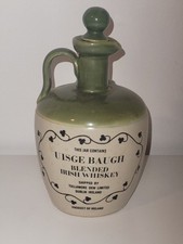 VINTAGE TULLAMORE DEW CERAMIC DECANTER - 4/5 QUART - Irish Whiskey Bottle Empty