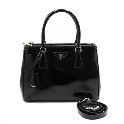 Prada Galleria Tote Bag Schwarz Glanz B2863N 152892771