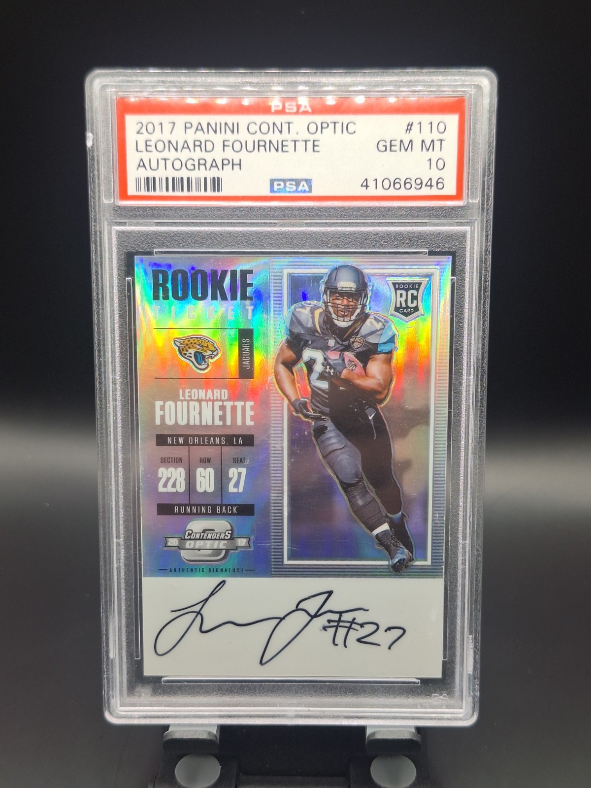 Leonard Fournette Panini Contenders Optic #110 Autograph