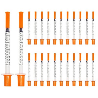24 Stück 1ml Spritzen 30G-13mm, Steril Kunststoffspritzen mit Kappen, Kolostrum 