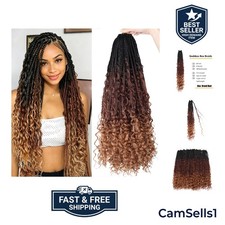 Goddess Bohemian Box Braids Crochet Hair 24" Boho Box Braids Crochet Hair  8...
