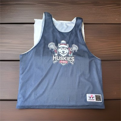 Alleson Athletic Huskies Lacrosse Mesh Reversible Jersey Tank Navy White S/M
