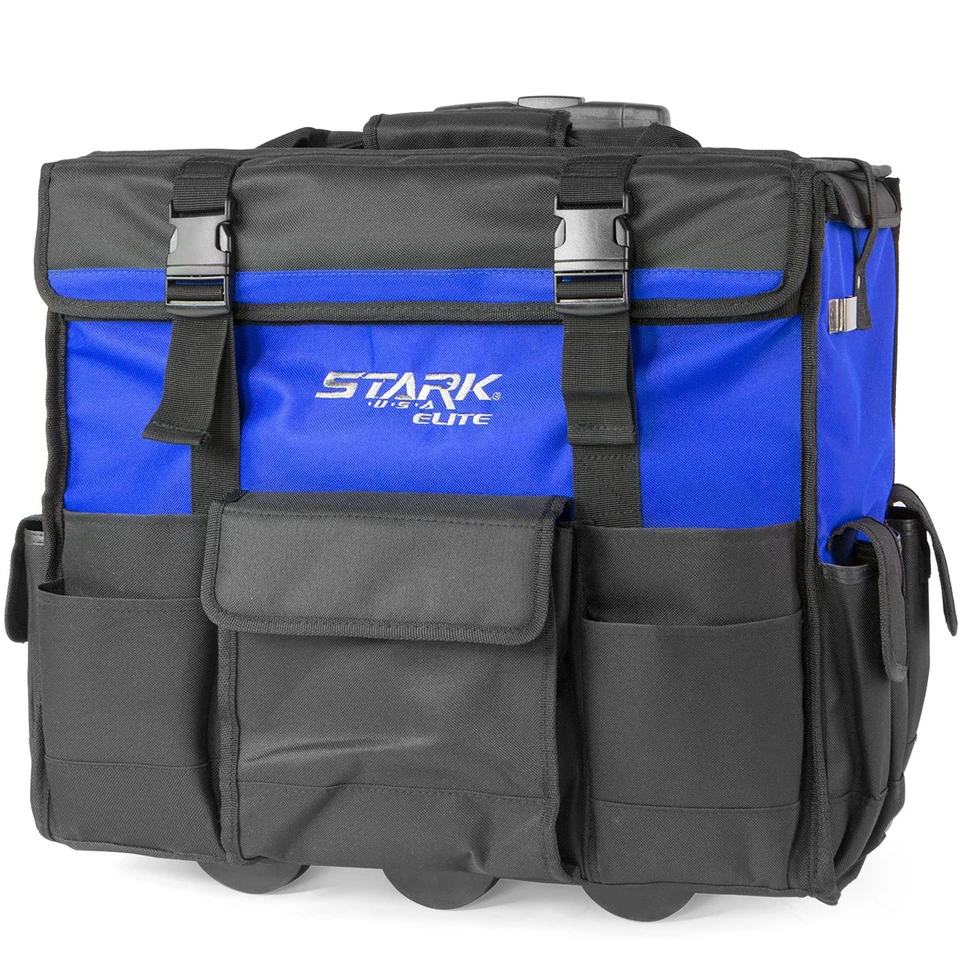 Stark USA Heavy Duty Portable Rolling Tool Bag 20" Wheels Storage Telescoping - Image 3 of 4