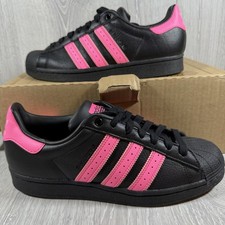 adidas Originals Superstar II trainers in a core black lucid fuchsia Uk Size 7.5