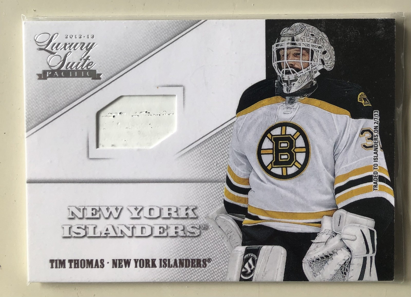 2012-13. PANINI LUXURY SUITE STICK. TIM THOMAS.