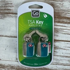 Go Travel TSA Key Padlocks Twin Pack Travel Sentry Security Luggage Choose Color