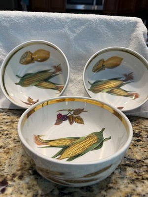 Royal Worcester Evesham Gold 5 3/8 Salad Bowl- Set of 3 New