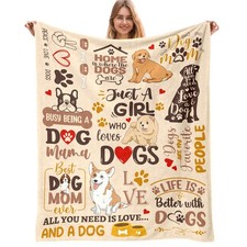 Dog Lovers Gifts Women Just A Girl Who Loves Dogs Throw Blanket 50"x60" Decor