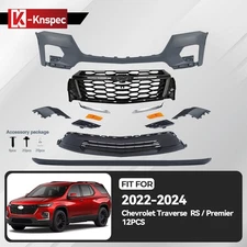 New Front Bumper Cover Grille Assembly Kit Fit For 2022-2024 Chevy Traverse