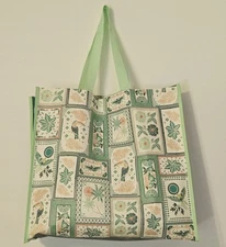 Tropical Green Gold Birds Trees Flowers Toucan Gift Tote Bag New T.J. TJMaxx 