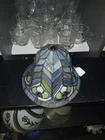 Art Deco Tiffany Style 3 Chain Pendent Shade Leaded Stained Slag Glass 6" MCM