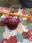 8” VTG Fenton Cranberry Snow Crest Thumbprint  Crimped Ruffled Basket — photo 8