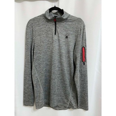Spyder Active Gray Quarter Zip Pullover Athletic Top Men's Medium