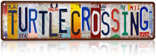 Vintage Turtle Crossing Street Sign Wall Decor Metal Tin Signs for Bar Home Bedr