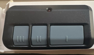 3-Button Garage Door Opener Remote Control, Black/Gray Plastic