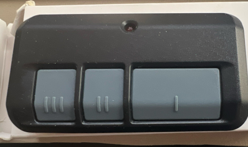 3-Button Garage Door Opener Remote Control, Black/Gray Plastic