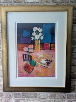 Original Jan Jones (Mally) Ölgemälde Stillleben mit Eiern großes Galeriestück