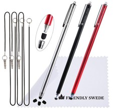 Extra Long Stylus Pen for Touchscreen Set of 3 Thin-Tip High Precision Capa...