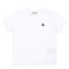 Moncler Kids Badge Patch Cotton T-Shirt (White) 8C00027 83907 001 75459187