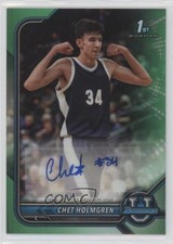 2021-22 Bowman U Chrome Prospect Green Refractor 39/99 Chet Holmgren Auto 1q7