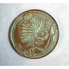 Vintage Frankoma Pottery  Butterfly Flower Trivet 6.25” Prairie Green