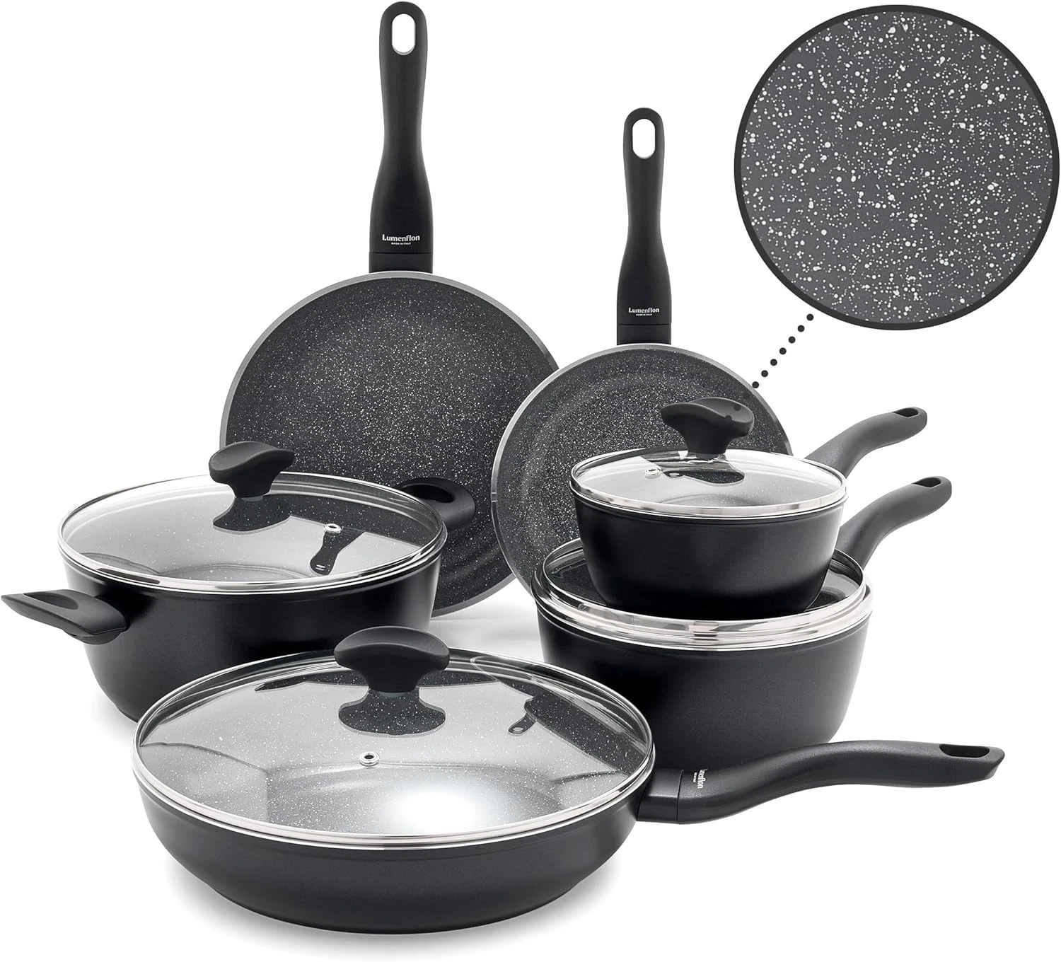Rigoletto 10-Piece Ceramic Nonstick Cookware Set - Induction Safe