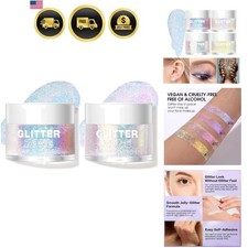 Body Glitter Gel Holographic Makeup Face Hair Lip Sparkling Pink Gold 1.35oz