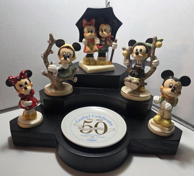 Goebel Celebrates 50 Years of Disney Limited Ed. 65 Of 1000 5pieces plus wood  A