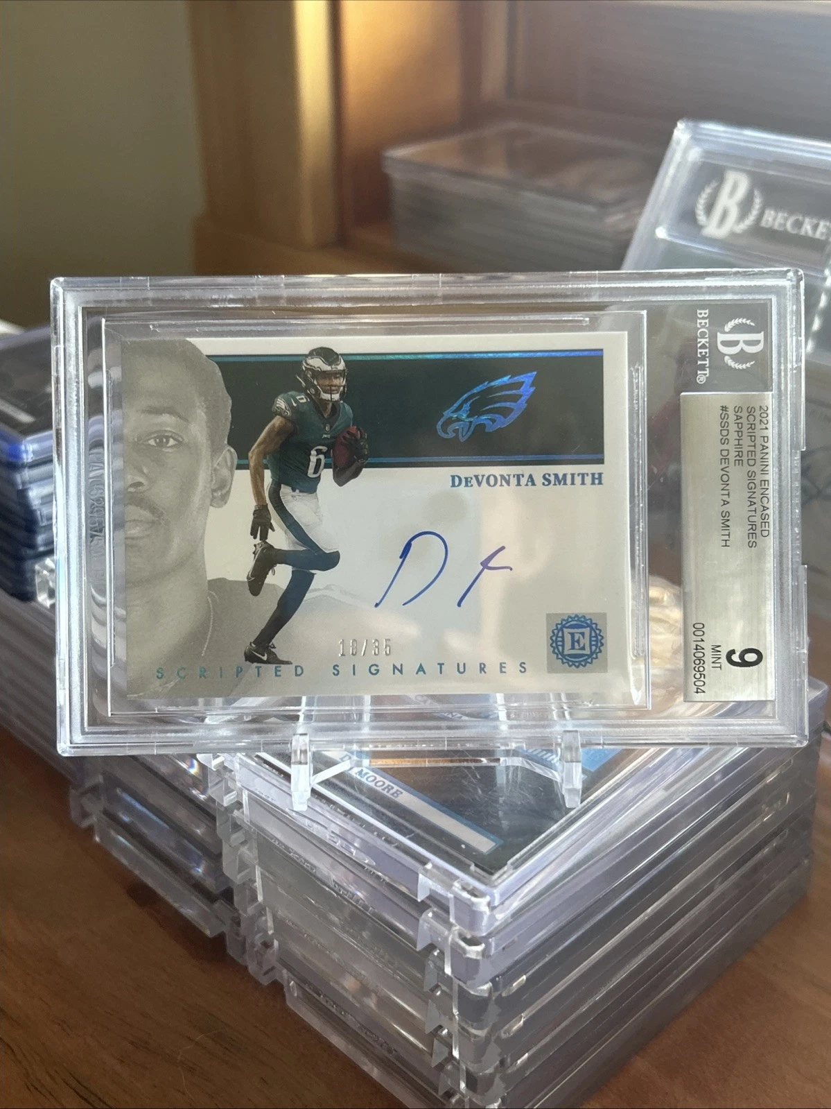 DeVonta Smith Panini Encased Scripted Signatures #SSDS Base