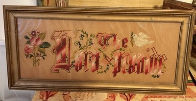 Victorian Sampler Punched Paper Peace Dove w/ Olive Branch The Lord Will Provide