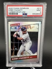 2020 Panini Donruss Retro 1986 Milestone Stat Line #217 Kirby Puckett PSA 9 /318