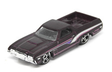 2008 Hot Wheels '72 Ford Ranchero, Dark Purple with stripes Hot Trucks Mattel