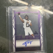 Ty Thompson  2022 Leaf Trinity Clear Blue Auto Rookie Card #CA-TT1  #1/1. rookie card picture