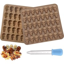 Silikonform Totenkopf Halloween 2 Stück Pralinen Eiswürfel Schokolade