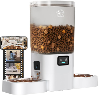 Automatic Cat Feeder with Two 1080P Camera for 2 Cats: 7L Automatic Dog Feeder w