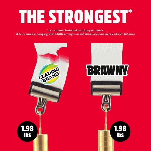 Brawny Tear-A-Square 3-Ply Paper Towels, 6 Double Rolls = 12 Regular Rolls, S... - Picture 5 of 9