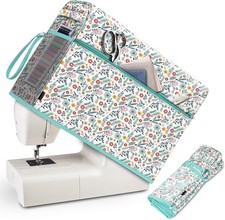 Sewing Machine Dust Cover Protective Cover with Side Handle and Sewing Pockets