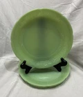 Jadeite Alice Dinner Plates 9 1/4" Oven Early Fire King Glass Lot Of 3 Scalloped