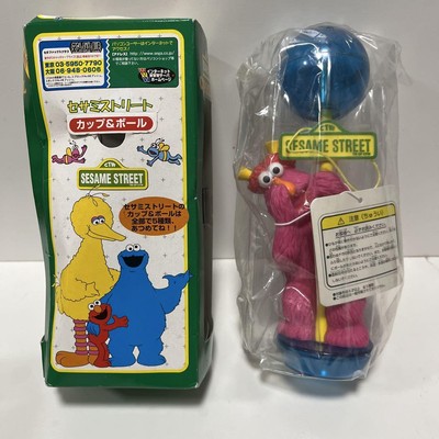Unused SEGA Vintage Sesame Street Cup & Ball Honker Kendama Figure Toy 1998 JPN