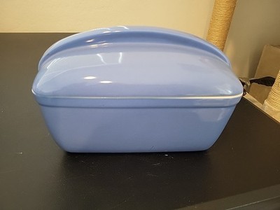 Vintage Westinghouse Hall BlueCovered Bread Dish Art Deco Collectible Pottery