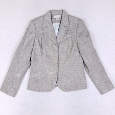 Worthington Gray Two Button Blazer Women's Size 8 Tailored Lined Classic Work