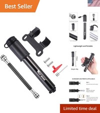 Compact Mini Bike Pump 100 PSI, Lightweight, Fits Presta Schrader Valves