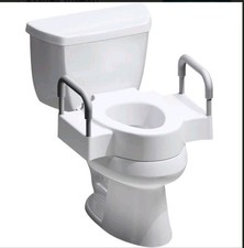 Bemis Rise 4.5" Raised Toilet Seat with Handles, Toilet Seat Riser for Seniors